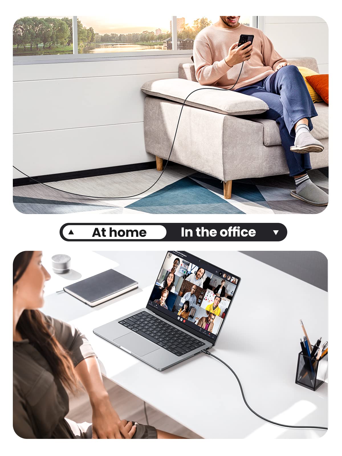 Ugreen USB C to USB C 3A Hızlı Şarj ve Data Kablosu Siyah 2 Metre