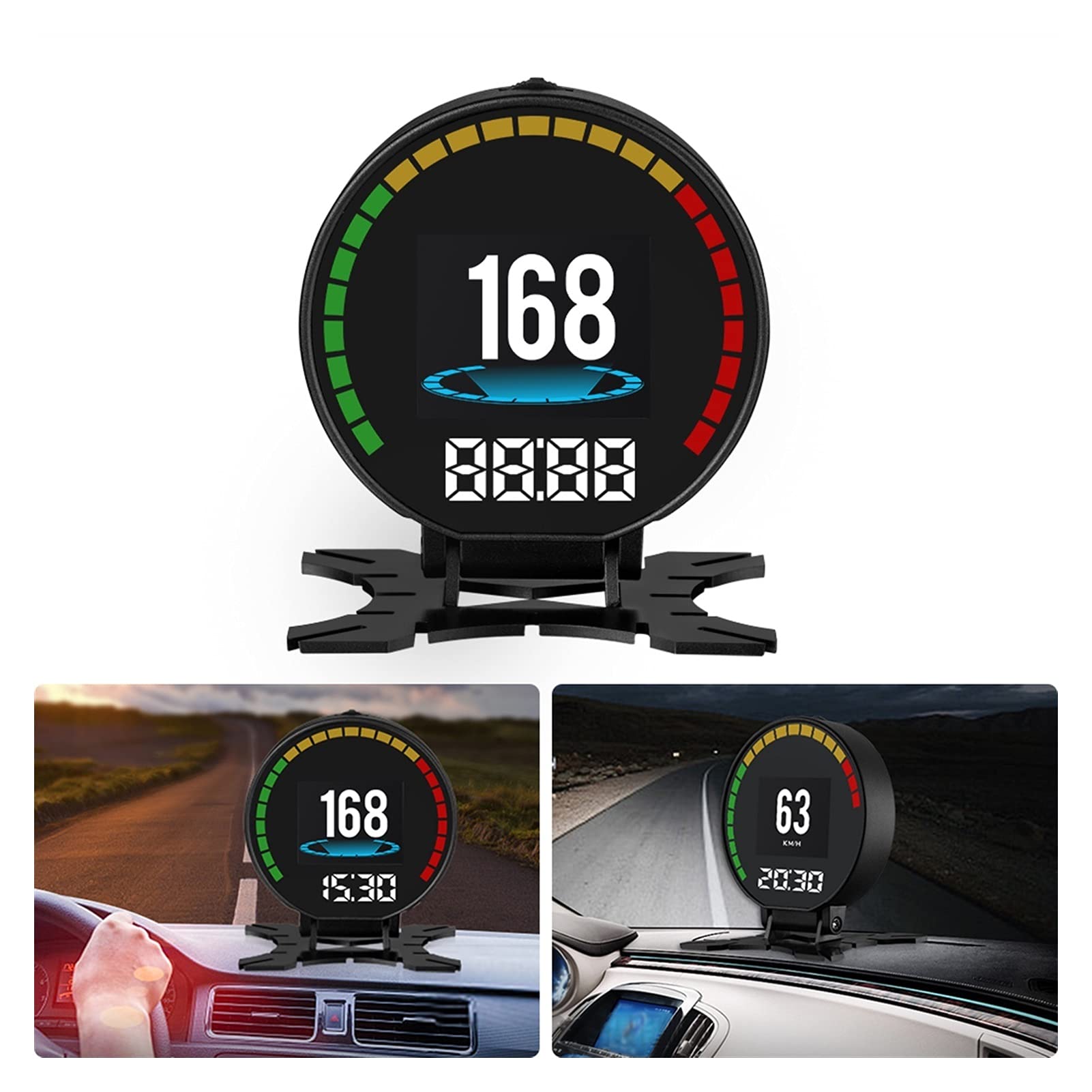 Shandongmt Head-up display for the car Car HUD Head Up Display Speed Projector OBD2 Smart Tool Auto Diagnostic Tools Alarm Water Temp Overspeed RPM Voltage Digital speedometer for car