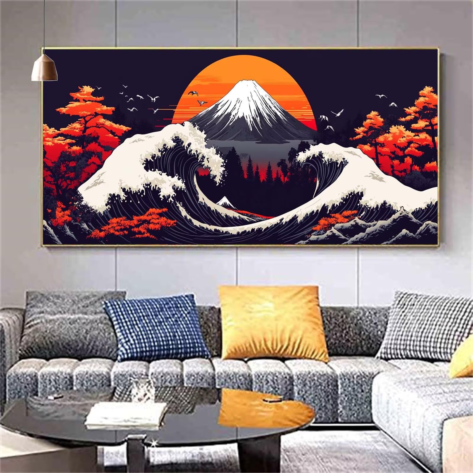 Diamond Painting Paysage Diamond Painting Adulte Japon Diamant Painting Enfant,DIY Peinture Diamant Broderie Kit Complet Diamant Art Tableau Perle Decoration Maison Idee Cadeau Femme 90x180cm Z375