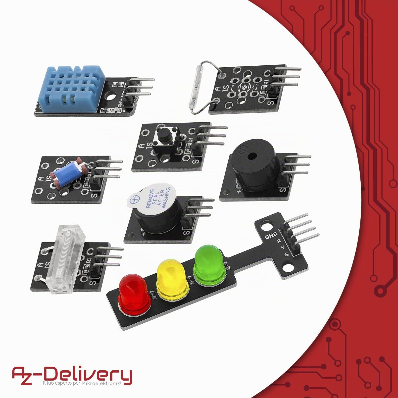 AZDelivery 35 in 1 Sensori di moduli kit accessori compatibile con Arduino incluso un E-Book!