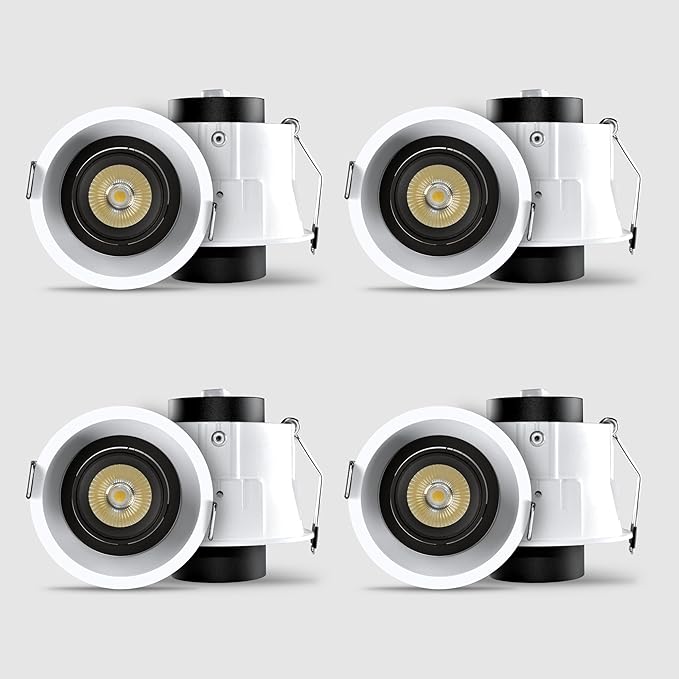 Prisha lights? - Merit 8 Watt Recessed COB Downlight (Outer- White, Inner- Black), Natural White (Single Spot, 4)