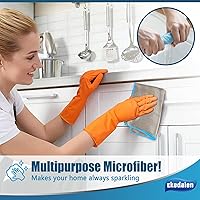 Vista 7 de Paño de limpieza de microfibra sin pelusa, limpiador de vidrios, paño de pulido para ventanas, milagro sin rayas, fácil de limpiar, reutilizable
