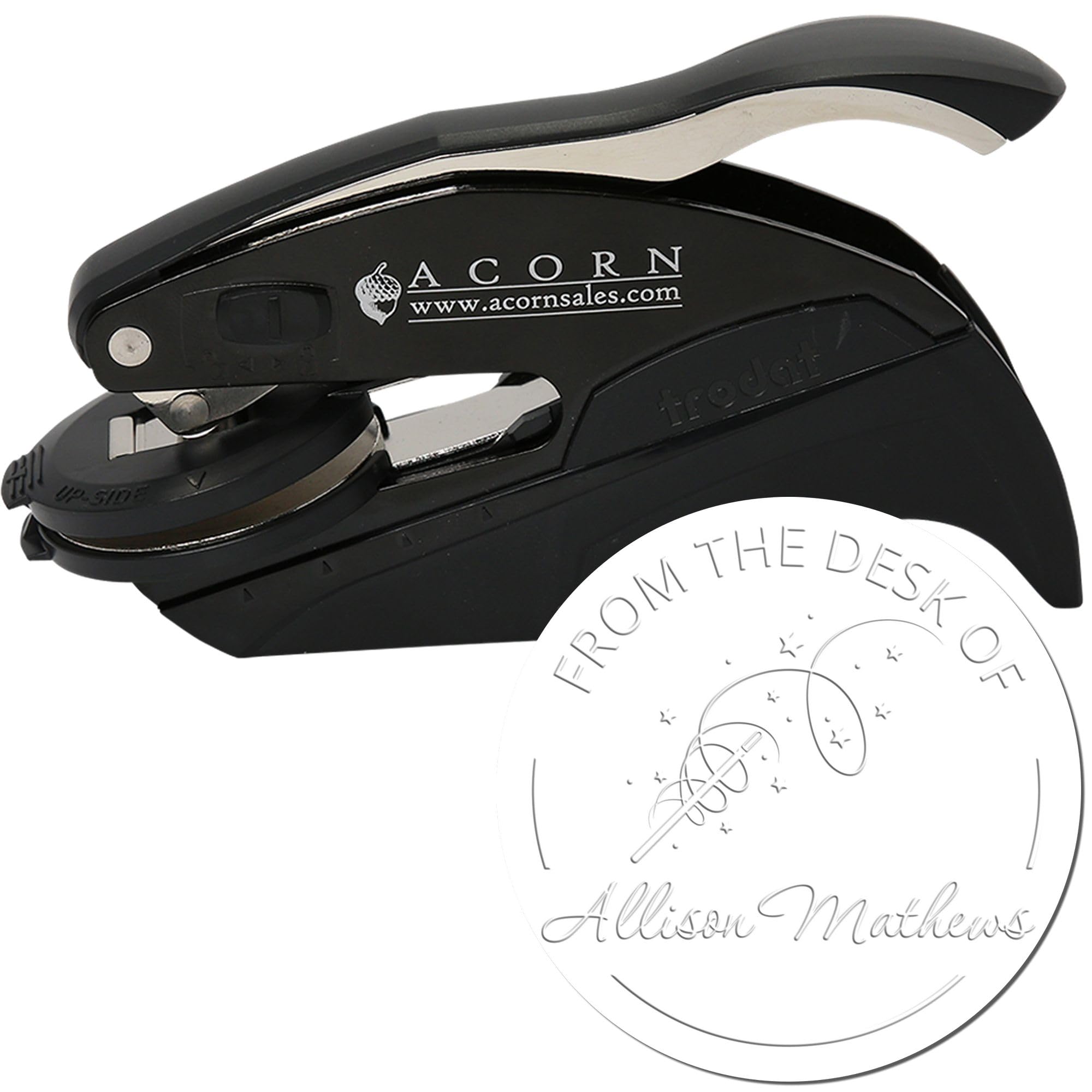 Personalized Fairy Book Collection Embossing Stamp | Custom-Made Book Initial Library Embossing Seal for Children's Books | Magical Twinkle Design | 1-5/8