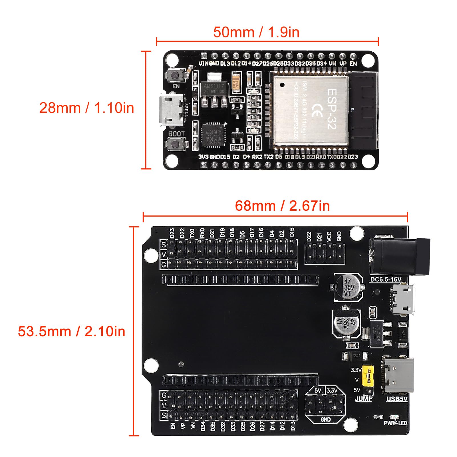 Snapklik.com : 3 Set ESP32 ESP-32S WiFi Development Board NodeMCU ESP ...