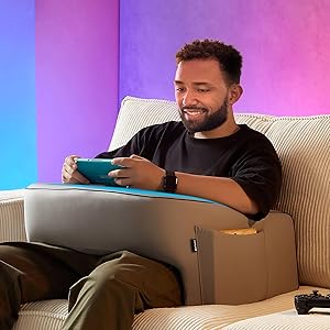 cooloo8 Reading Pillow for Gaming, Extra Large Laptop Pillow for Adult, Memory Foam Lap Desk Gaming Pillow for Reading, Working, Playing Steam Deck Switch or Sitting in Bed Floor Sofa(Grey)