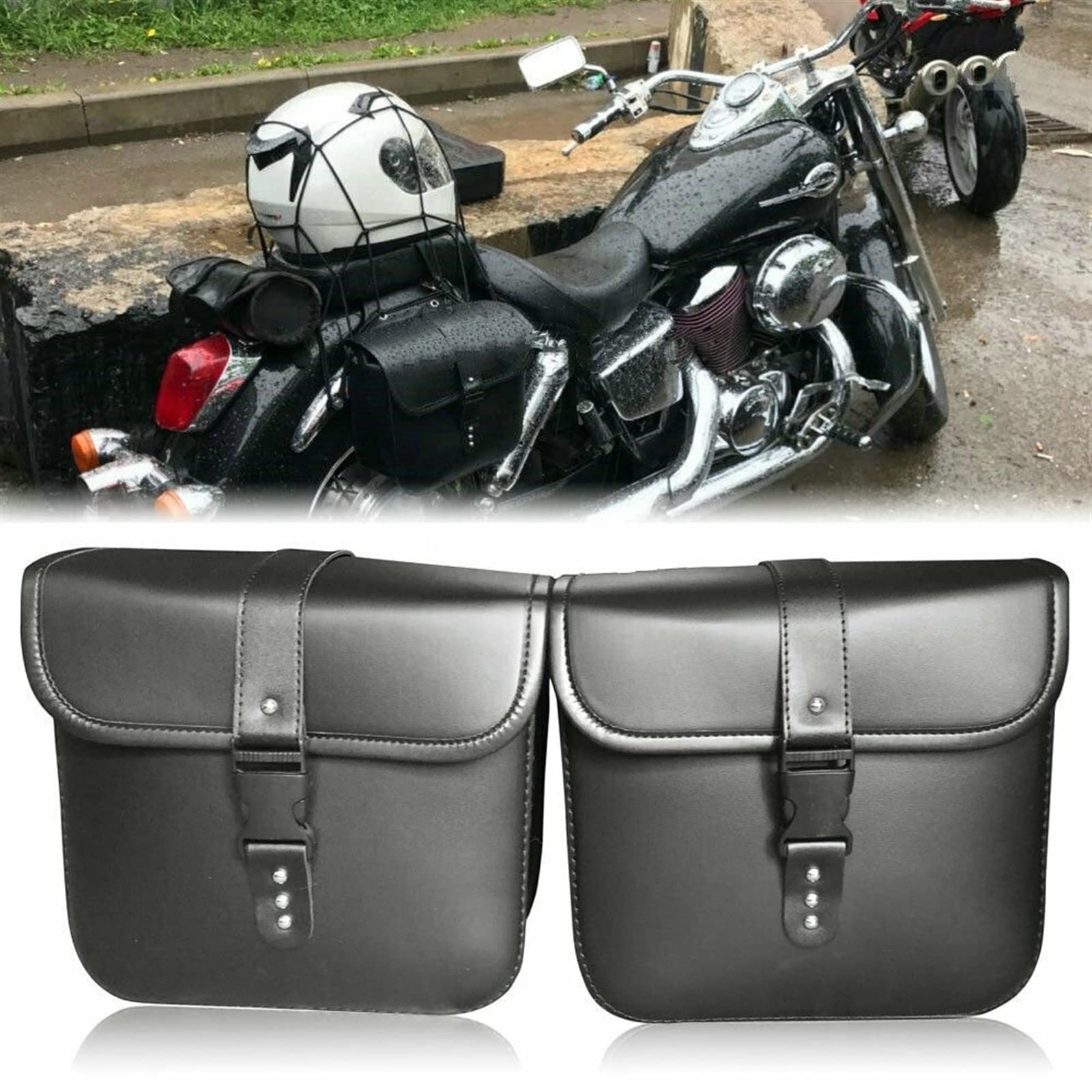 Torba boczna na siodełko o dużej pojemności para motocyklowych toreb na siodełko boczne uchwyt na narzędzia widelca dla Bobber