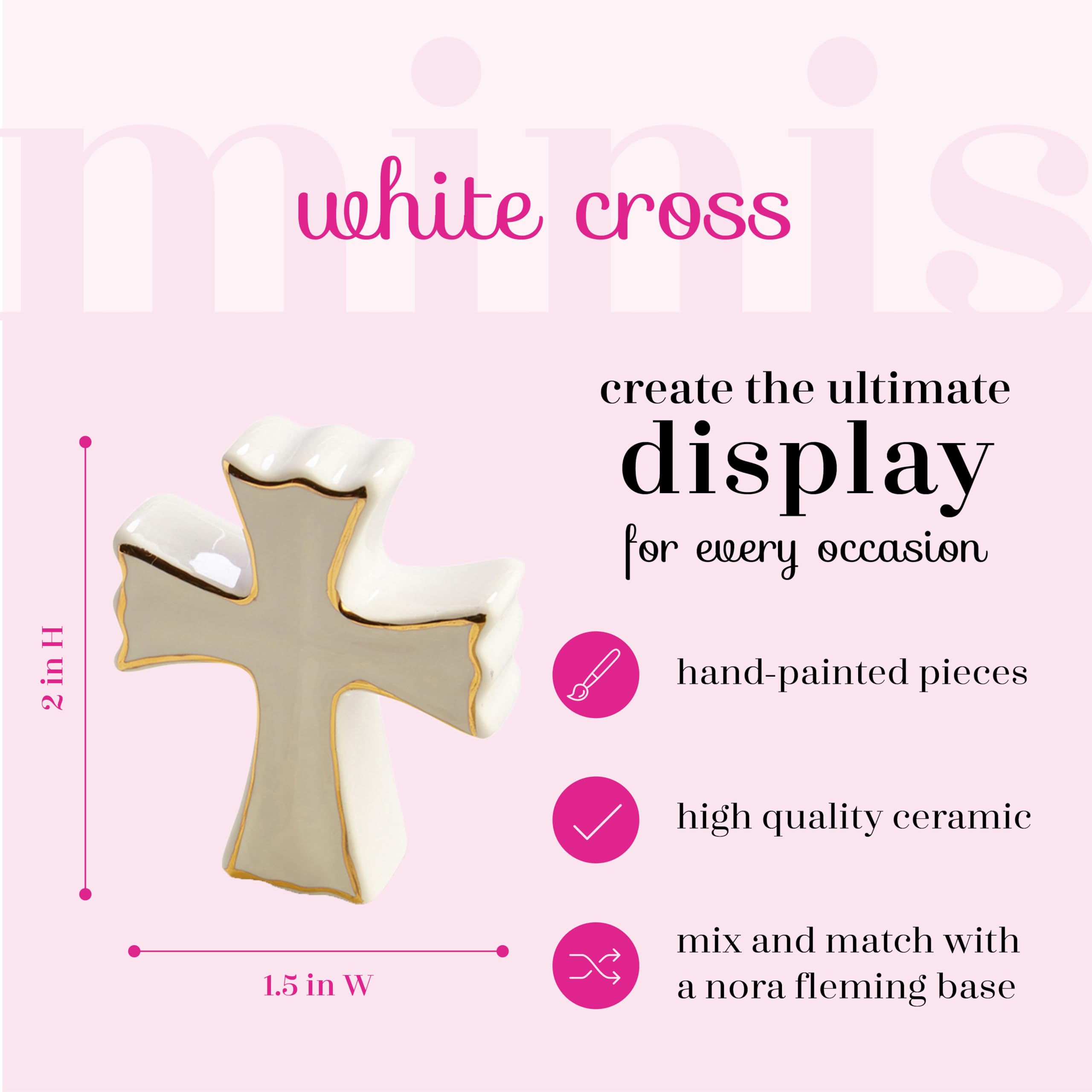 nora fleming cross - Hand-Painted Ceramic Unique Décor - Summer Minis for the Home and Office