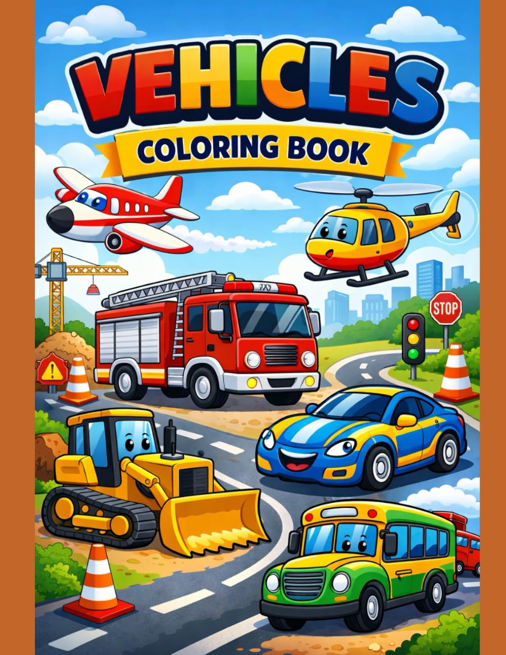 Vehicles Transport Coloring Book