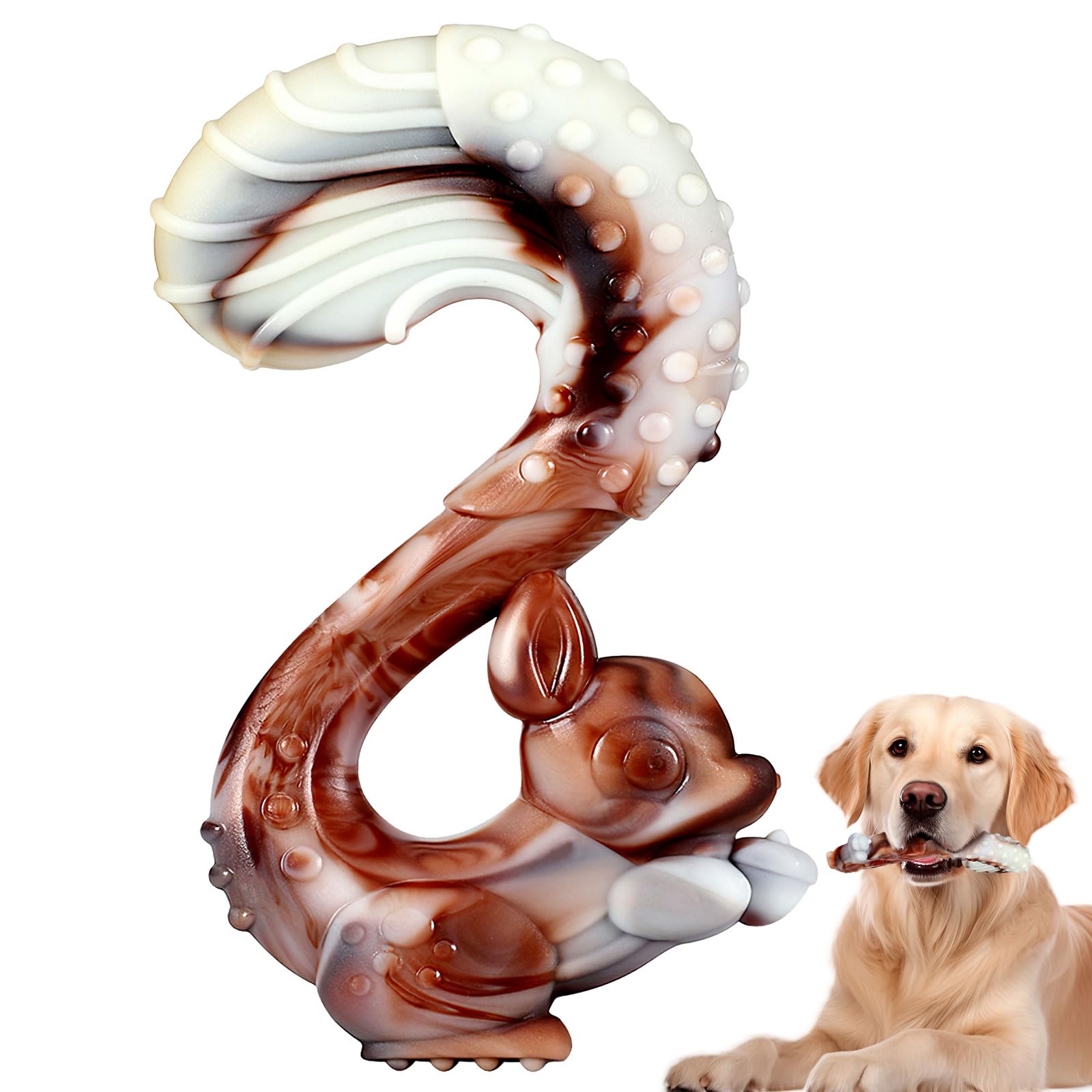 Herspany Indestructible Dog Chew Toy, Tough Beef-Flavored Nylon Chew for Aggressive Chewers