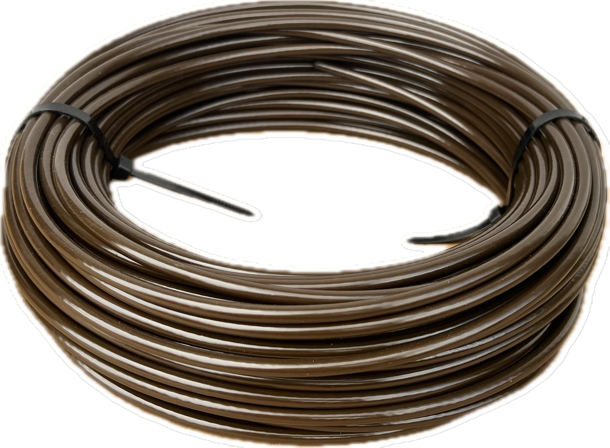 Pambina ImpEx Brown Vinyl Coated Galvanized Steel Cable, 1/8"" Diameter Steel Cable Coated to 3/16"" Diameter: 50, 100, 200, 250 and 500 ft (1, 50 ft