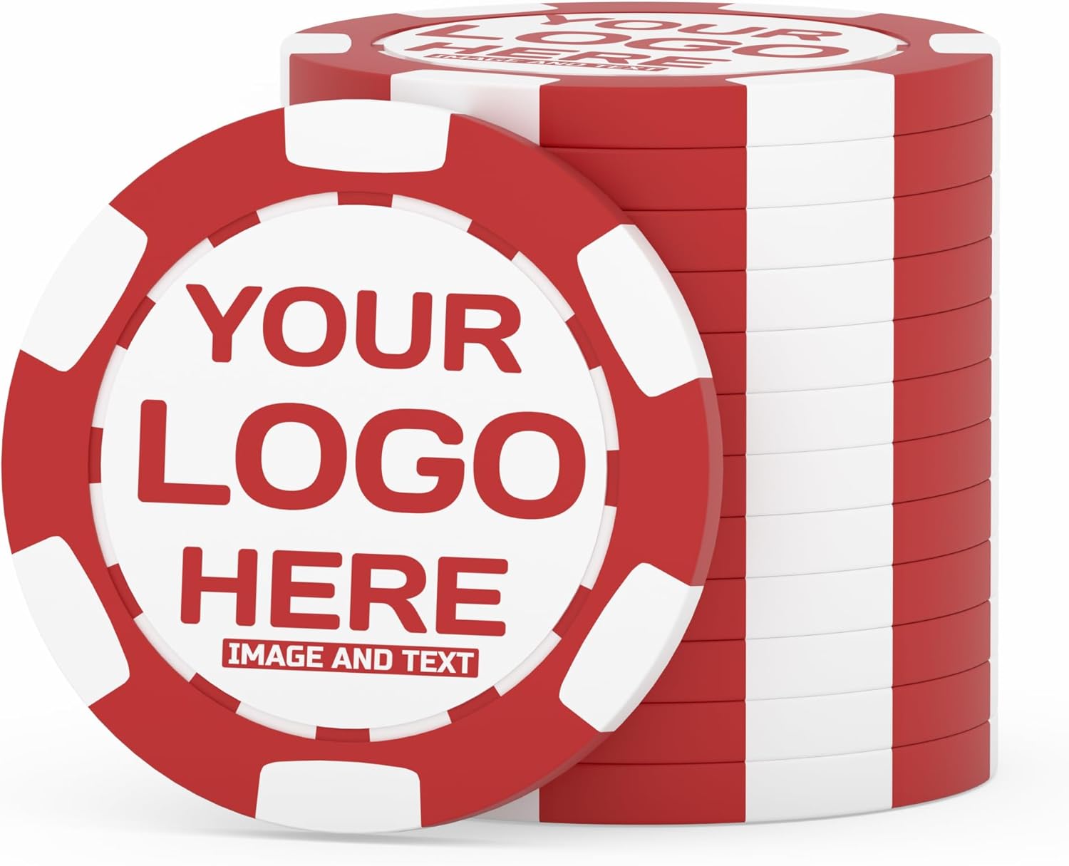 Custom Poker Chips (50 Pack) – Double-Sided UV Printed Clay Chips, 11.5g Weighted – Personalized Tokens for Promotions, Trade Shows, Branding, Events