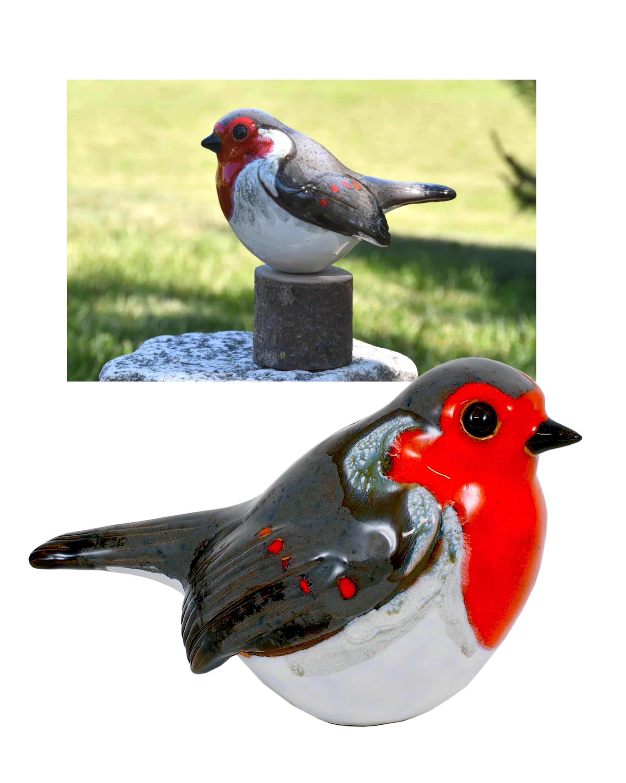 Decoration Jardin Exterieur Statue en Céramique - Deco Extérieur - Figurines pour Jardin - Faite à la Main, Résistant au Gel, Cadeau Unique pour Les jardiniers