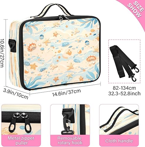 Miniatura 3 de Shells Ocean Waves Beach Starfish cosmetic bags women bag toiletry travel up bag organizator large travel makeup bag bolsos de maquillaje para mujer