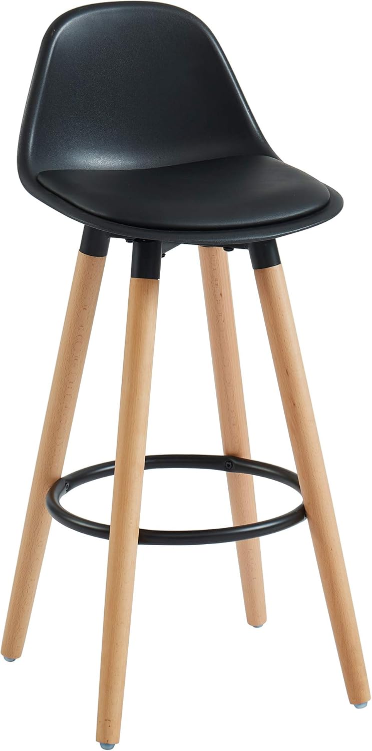 WHI , Black Contemporary Counter Stool, Set of 2