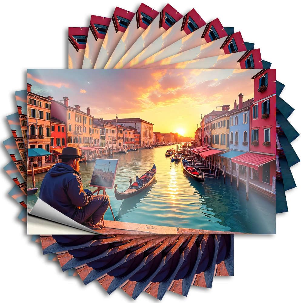 Entryway Decor Decals - Affirmation Sports Garage A Painter Captures Venice's Sunset Beauty(8X12CM)