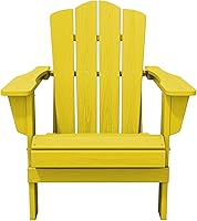Vista 98 de KINGYES - Silla Adirondack plegable, sillas de patio de polietileno de alta densidad para todo tipo de clima, silla de césped con textura de madera