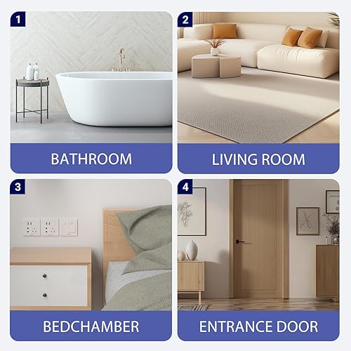 Miniatura 6 de Alfombrilla de baño de felpilla antideslizante, ultra absorbente, de secado rápido y lavable a máquina para bañoducha (16-24 pulgadas)