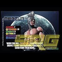 Vista 2 de GTS Distribution Supershow Cosmic Crusader: Mercury - Juego de cartas y dados de lucha libre. Baraja de estructura SRG. Edades 12+, 2-6 jugadores