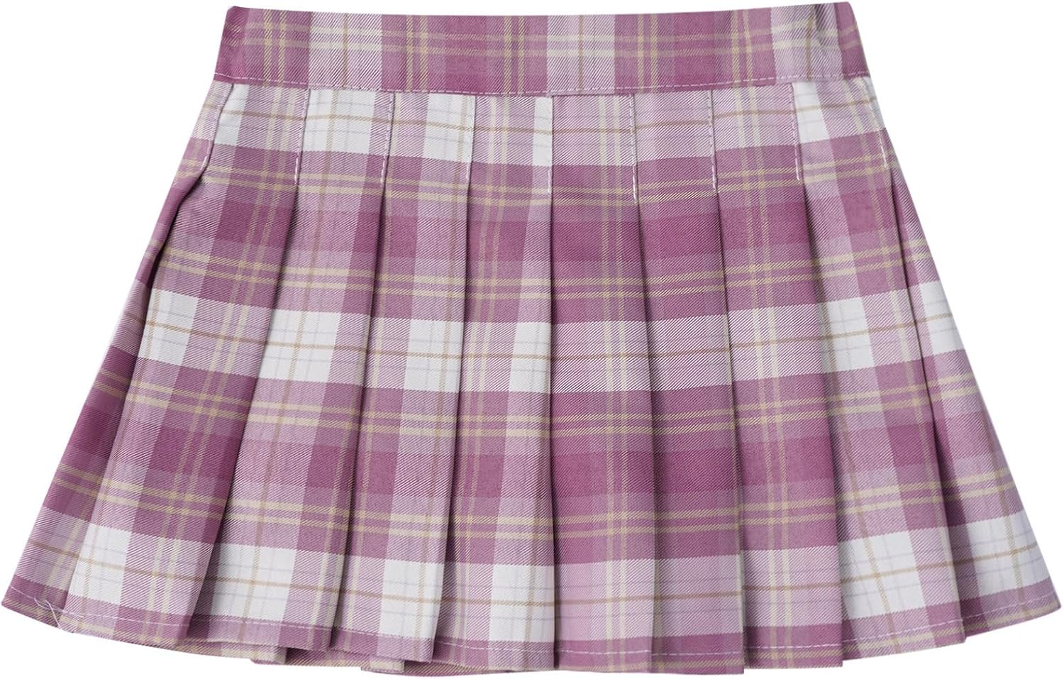 Oyolan Kids Girls Pleated Skirt School Uniform Elastic Stretch Waist Plaid A-line Skirts Tennis Athletic Sportwear