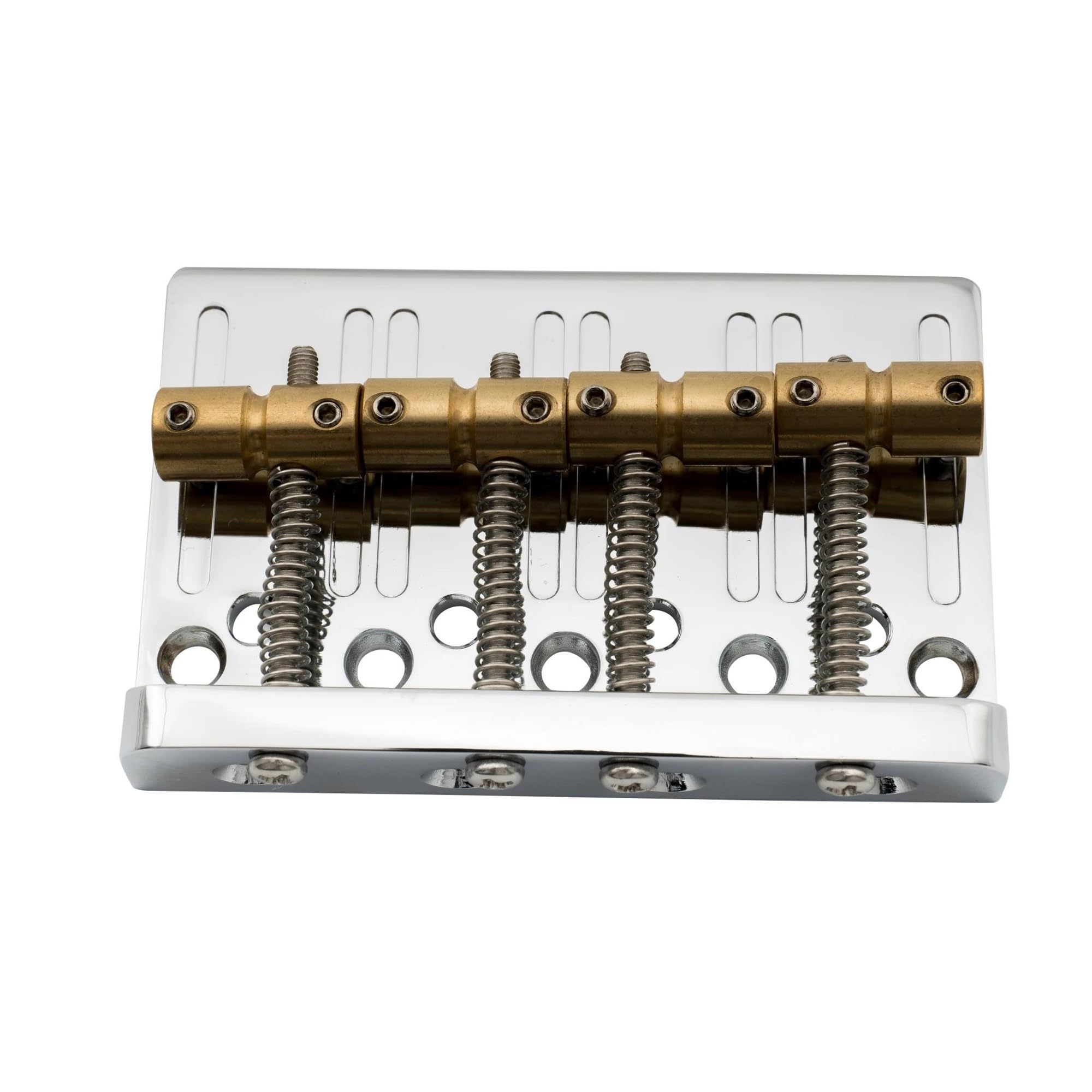 Długość Struny 57 Mm Twardy Ogon Mosiężne Siodło Podstawa Ze Stopu Cynku Cztery Mostki Basowe Mostek Gitarowy(Chrome)