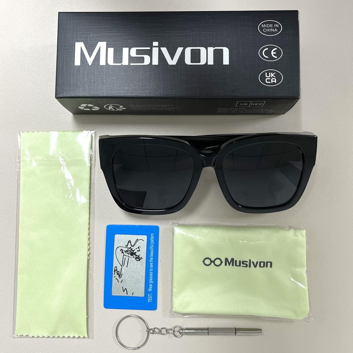 Musivon Polarisiert überzieh Sonnenbrille für Damen Herren über normale brille für
