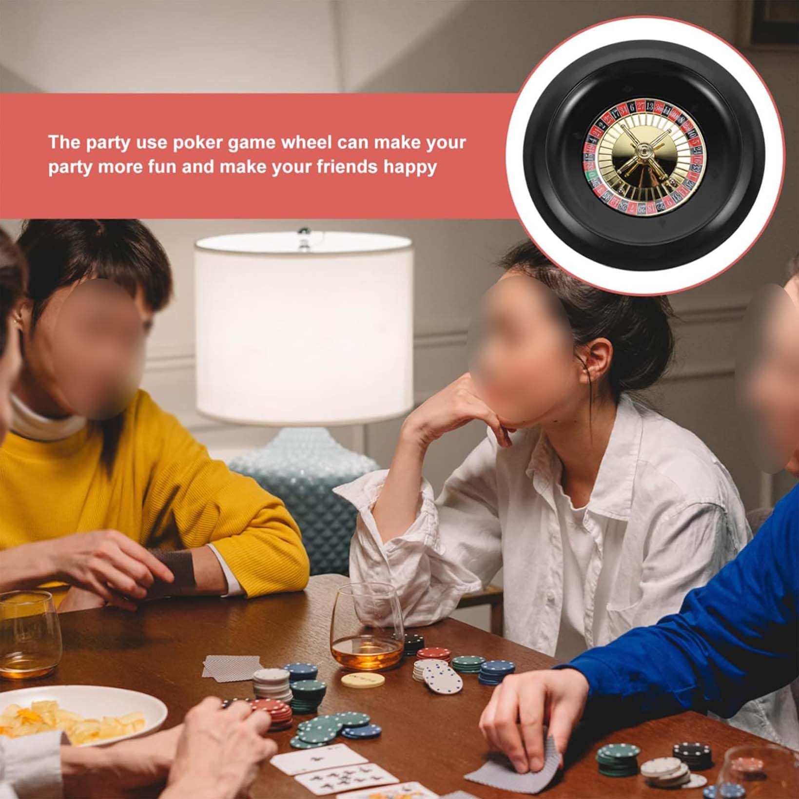 Ruota della Roulette in Legno Portatile - Gioco da Tavolo Casino Set Solido di Intrattenimento per Tempo Libero, 001