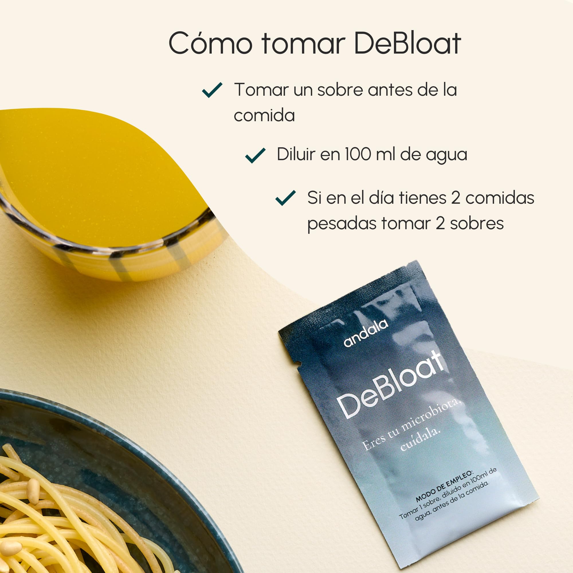 DeBloat - Digezyme Enzimas Digestivas con Probioticos Synbio Alivian Gases e Hinchazon Adultos y Mejoran la Digestion - Curcuma, Manzanilla, Menta e Hinojo - 30 Sobres