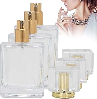 HURRISE Perfume Atomiser, Perfume Bottle Perfume 50Ml Refillable Perfume Bottle Glass Spray Transparent Refillable Bottle Glass For Wine & Bottle Bags Liquid Empty Atomizer Container [03]