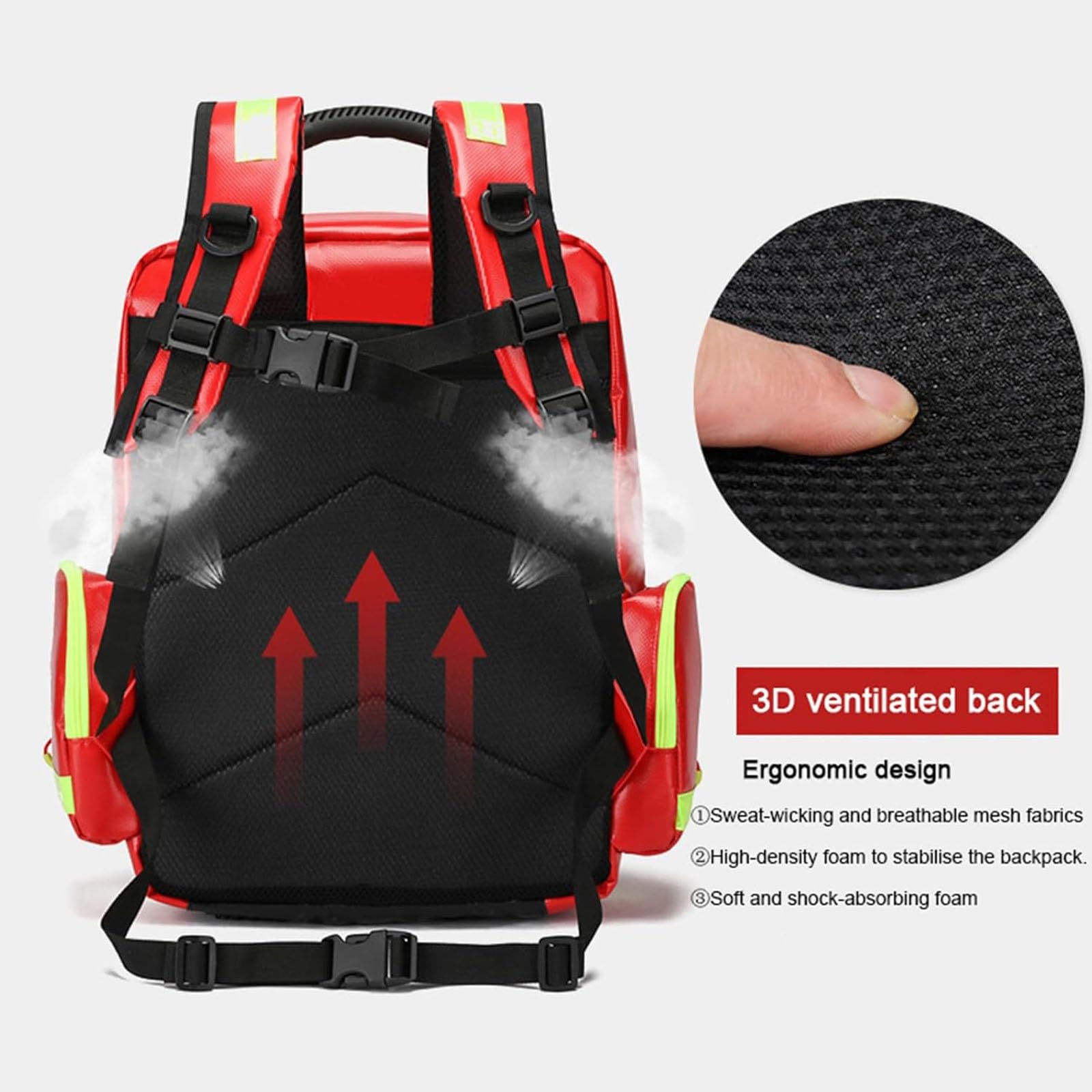 Borsa del primo soccorritore Zaino per traumi vuoto, borsa di pronto soccorso per paramedici e kit di emergenza medica, ideale per l'auto, la casa, il campeggio e l'escursionismo