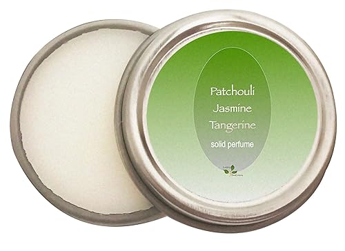 Perfume sólido de aromaterapia con aceites esenciales 0.4 oz (patchouli+jazmín+mandarina)