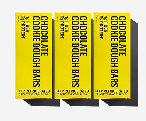 Barras de proteína de masa de galletas con chocolate Mid-Day Squares, 1.16 oz cada una, 3 paquetes (36 cuadrados)  Hecho con chocolate real, 6 g de