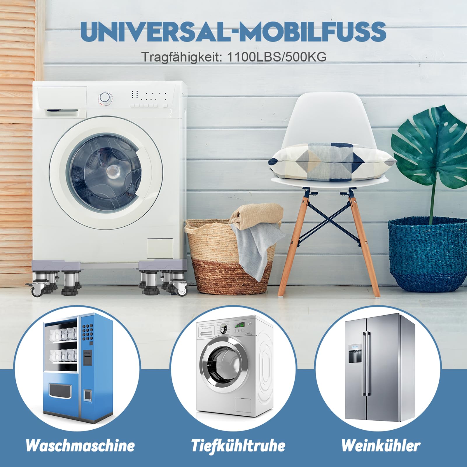 DEWEL Wasmachine, sokkel onderstel met 4 poten