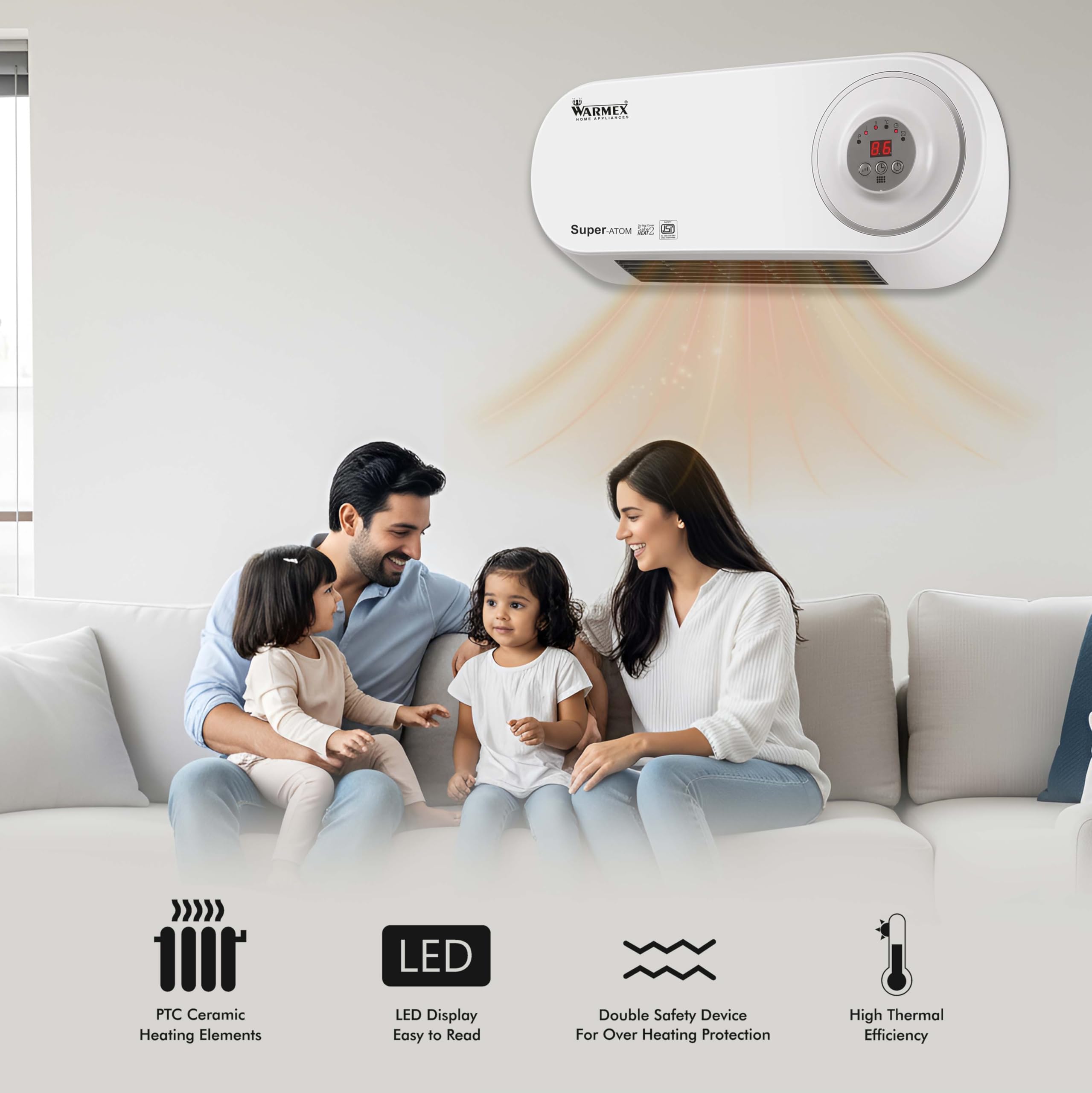 WarMex Super Atom Room Heater - Wall Mount, 2 Heat Modes -8 WarMex Super Atom Room Heater - Wall Mount, 2 Heat Modes -8