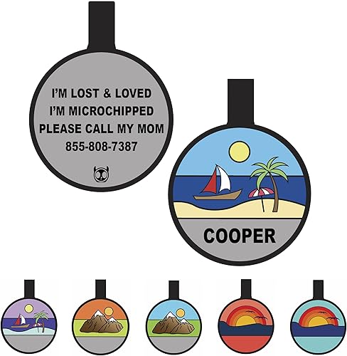 Miniatura 7 de Placa silenciosa para perro personalizada con 5 líneas personalizadas, grabadas profundamente, de silicona, duradera, sin sonido, para