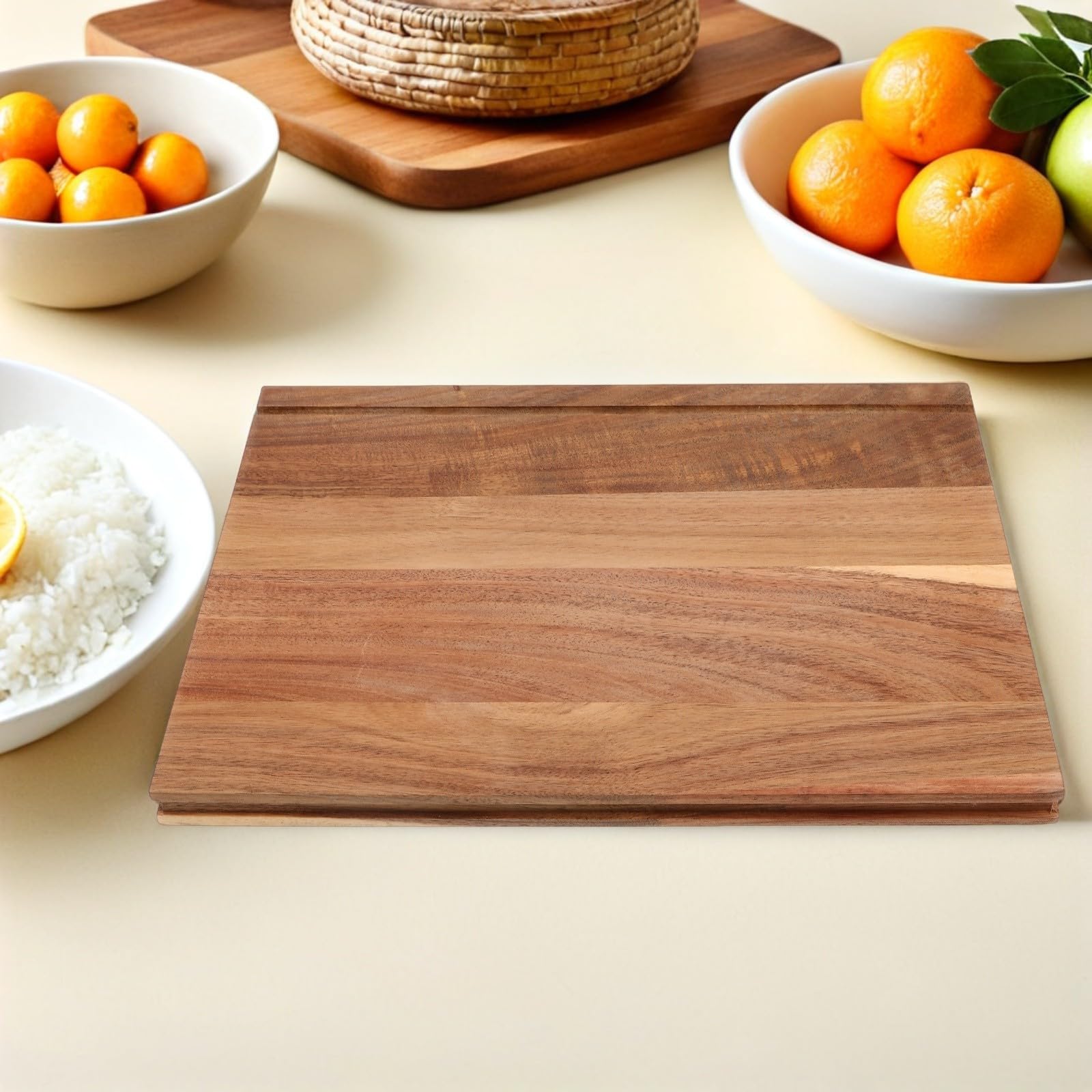 Didiseaon Tagliere a Forma di Libro in Legno Superficie Antiscivolo, Multiuso per Carne e Pasticceria, per Feste e Intrattenimento