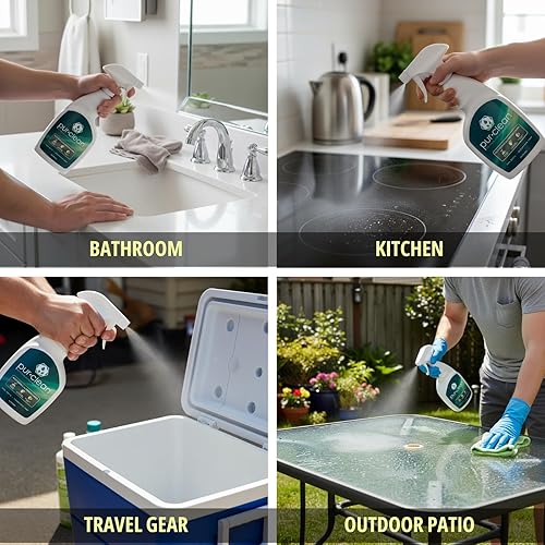 Miniatura 3 de EvaClean PurClean Limpiador multiusos, listo para usar, paquete de 2 botellas de spray de 32 onzas líquidas cada uno, desengrasante biodegradable,