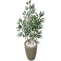 Bambu Artificial 1 Metro Grande Vaso Polietileno Decoração (Coluna Bege)