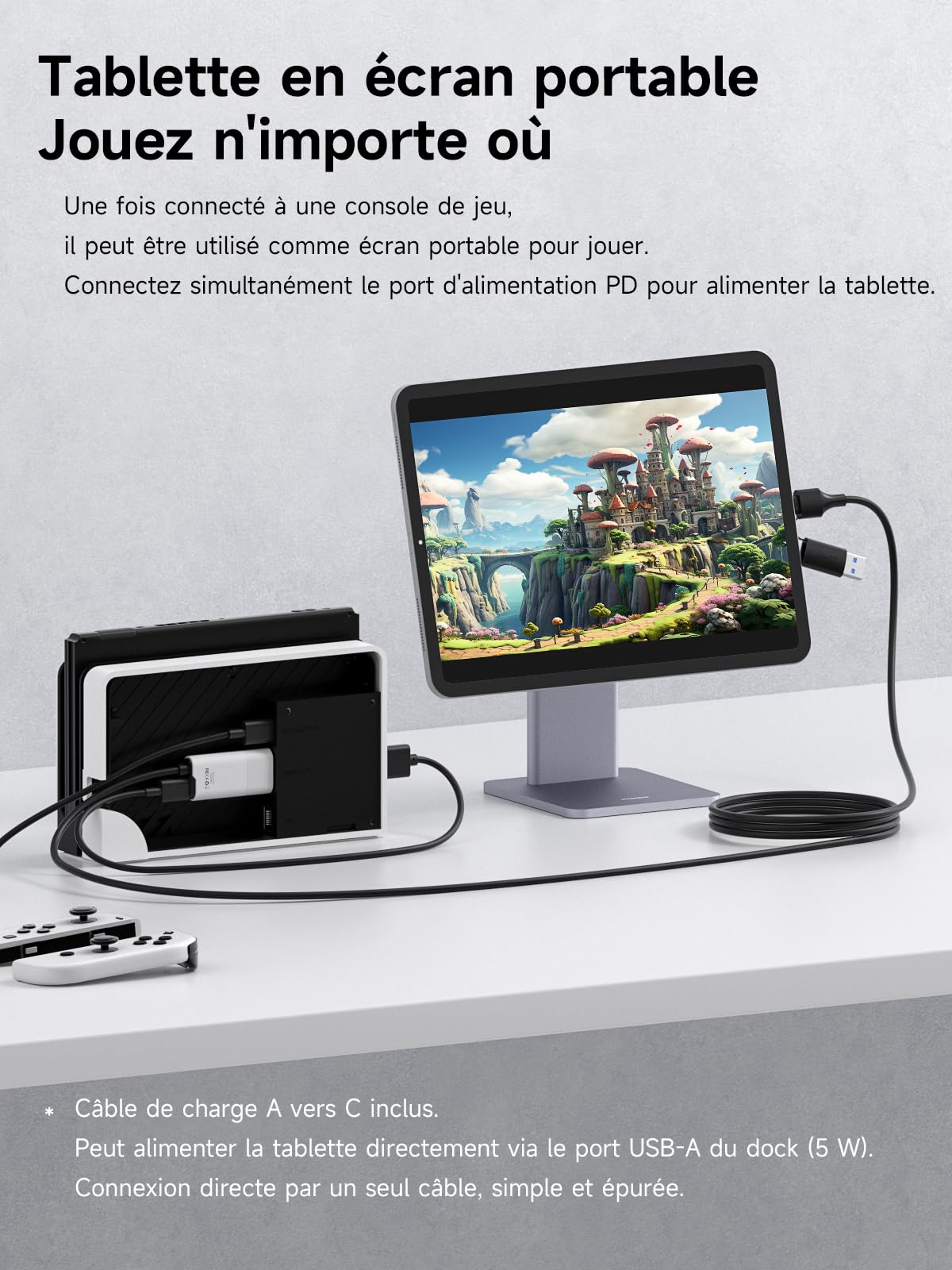 Hagibis Carte de Capture vidéo USB 3.0 avec 100 W PD, câble HDMI vers USB A/USB C 1080p @ 60 fps YUY2 MJPEG MS2130 pour Quest 3 VR Switch PS4/5 Diffusion en Direct, Jeux, Streaming, enregistreur