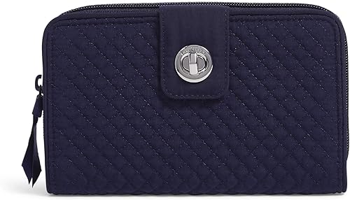 Cartera Turnlock de microfibra para mujer con protección RFID