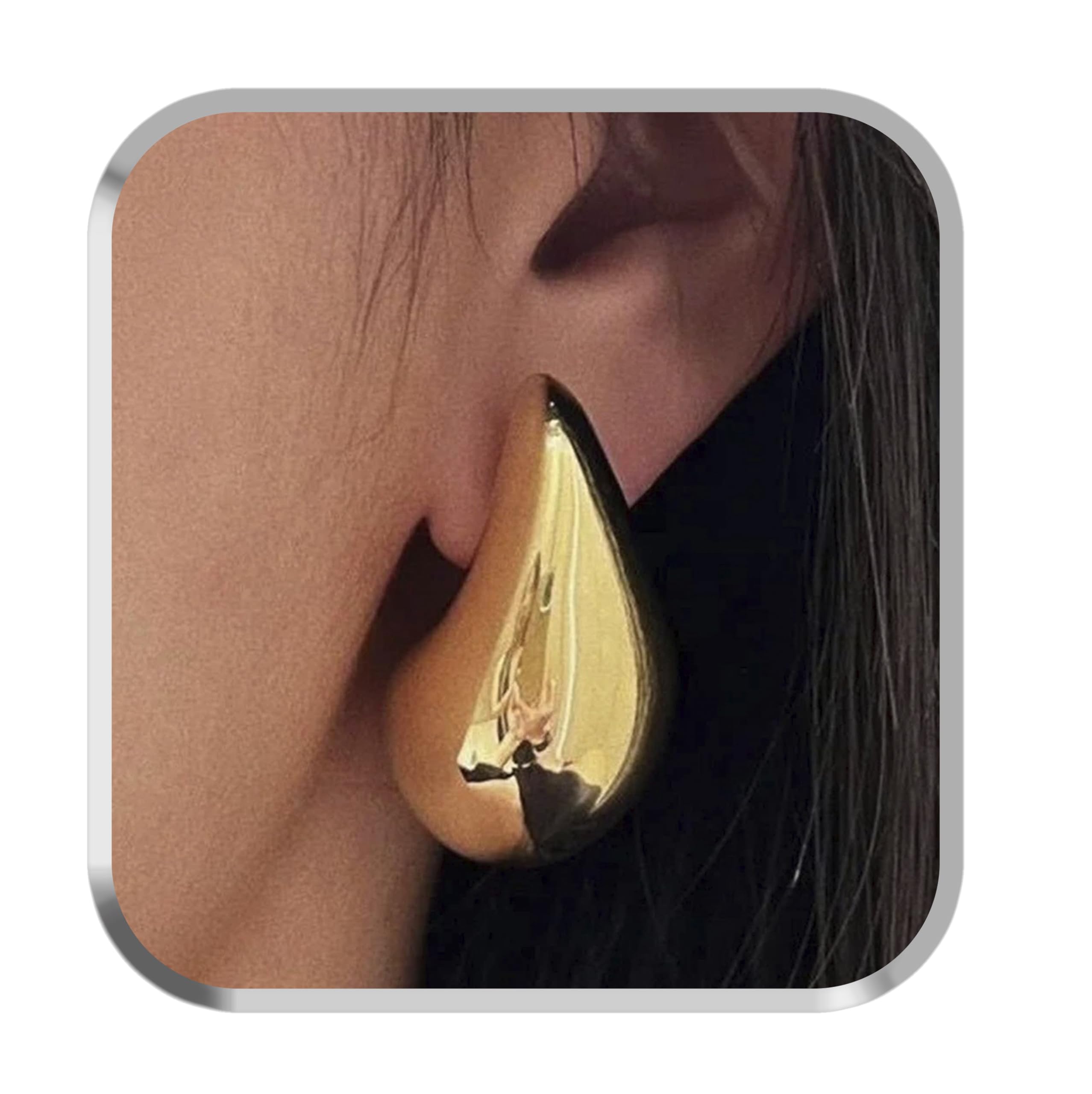 Only faith Pendientes Gota Lagrima Dorados Plateado Gota de Agua Acero Inoxidable para Mujeres