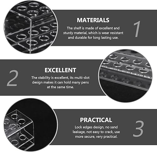 Miniatura 9 de Tofficu Soporte acrílico transparente para bolígrafo, soporte de exhibición de bolígrafo de 24 ranuras, organizador de lápices de cejas, estante de