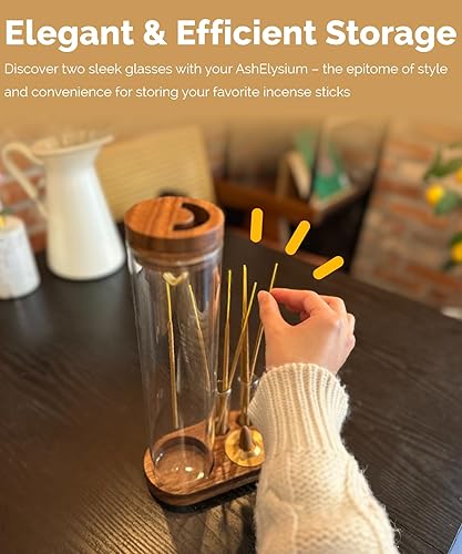 Miniatura 5 de AshElysium - Quemador de incienso, soporte de incienso para palos, soporte para barra de cenizas, accesorios de meditación, soporte para cono de