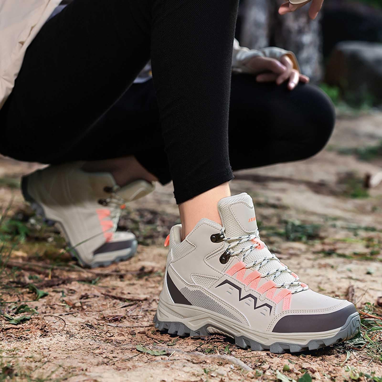 Scarpe da Trekking alla Moda, Alte in Pelle, da Esterno, per Coppie e Avventure di Corsa/1
