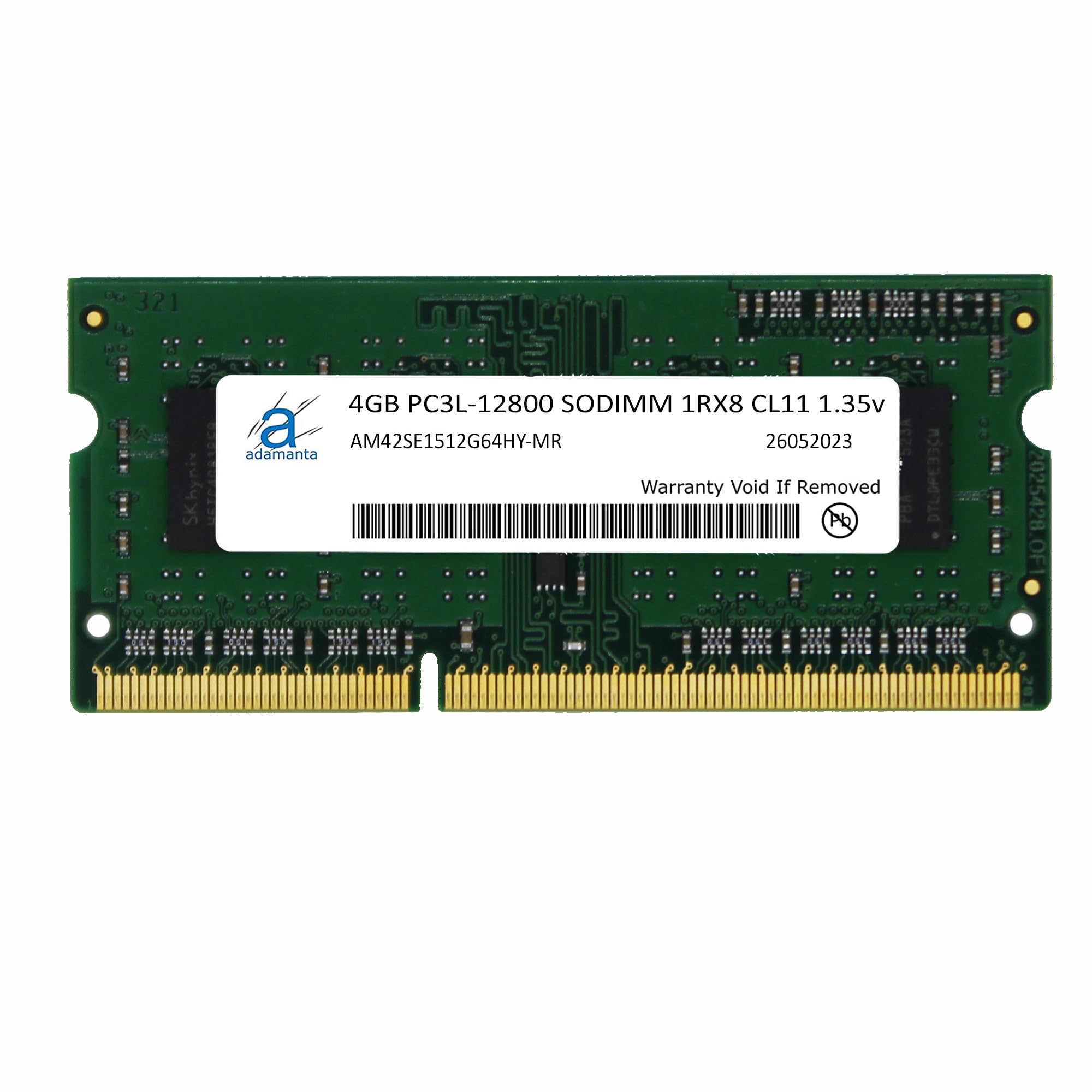 Adamanta 4GB (1x4GB) Laptop Memory Upgrade DDR3/DDR3L 1600Mhz PC3L-12800 SODIMM 1Rx8 CL11 1.35v Notebook RAM DRAM