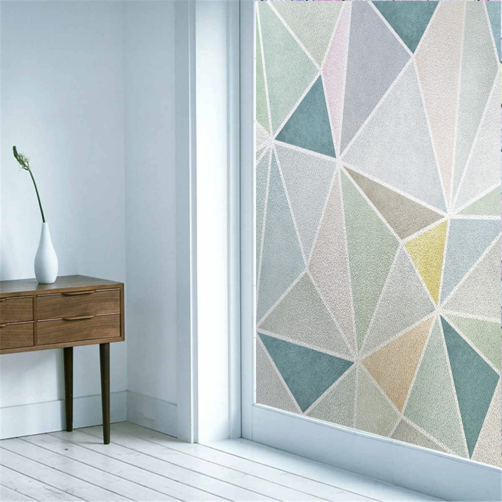 Pellicola Per Finestre Decorativa E Privacy Con Motivo Piume Colorate - Autoadesiva Static, Anti-UV, 44,5x200 Cm