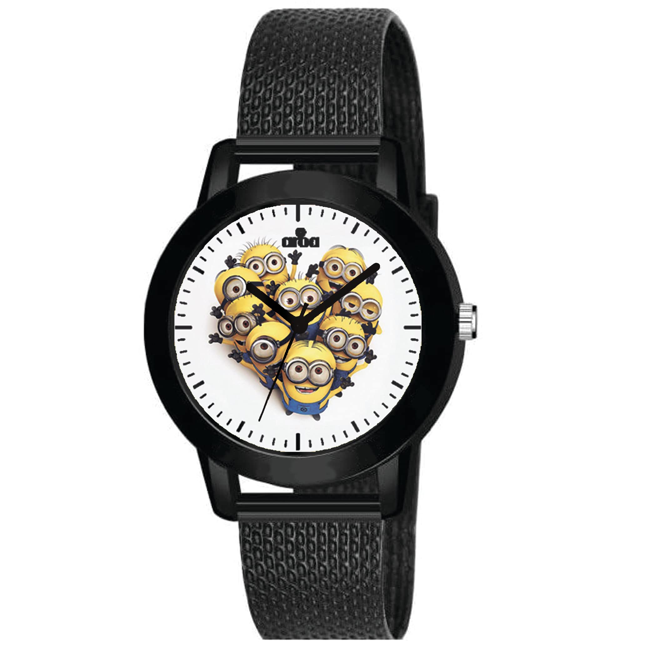 AROA Watch for Womens with Minions Love Heart Model :588 in Black Metal Type Rubber Analog Watch White Dial for Women Stylish Watch for Girls (B0C5MGL8ZV) Amazon Price History, Amazon Price Tracker
