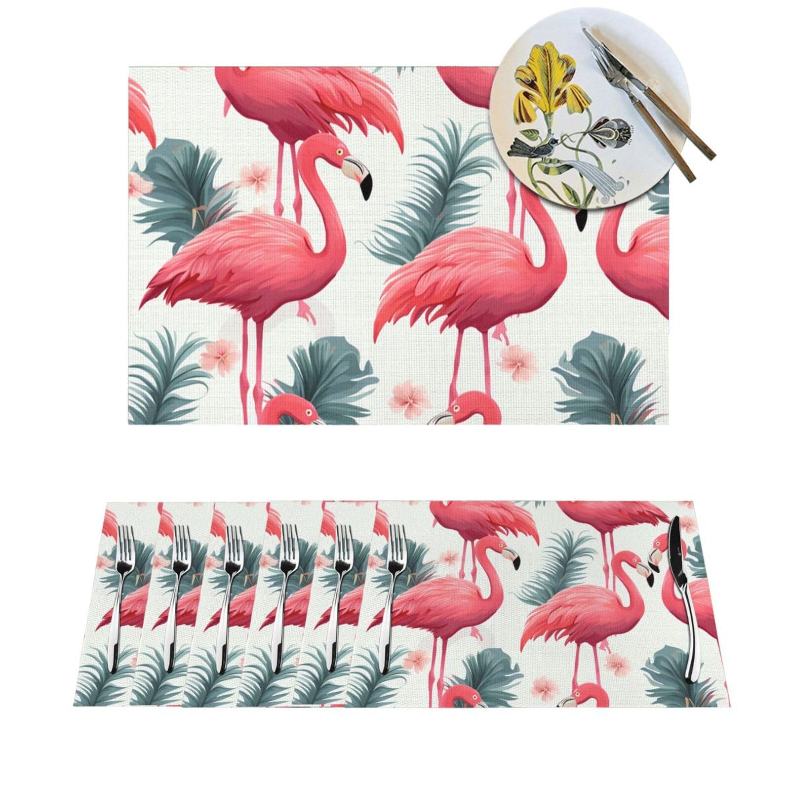 Sets de table flamant rose pour repas de mariage et fêtes d'été de vacances