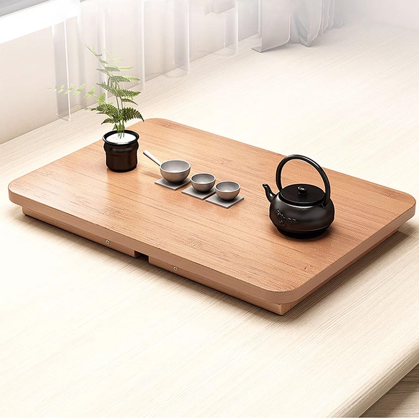 Tavolo da pranzo pieghevole giapponese da pavimento per piccoli spazi, tavolo Chabudai per soggiorno e sale ricevimenti, stile, compatto 60 x 40 x 30 cm, arredamento moderno per la casa