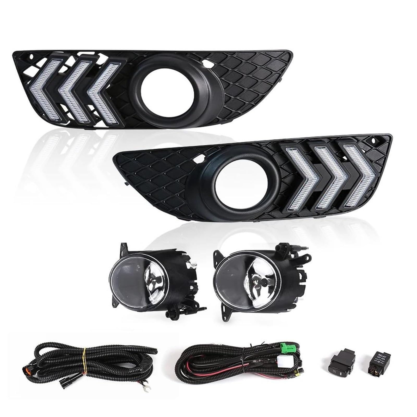 Feu antibrouillard Mitsubishi Lancer 08-14 avec DRL LED - 2