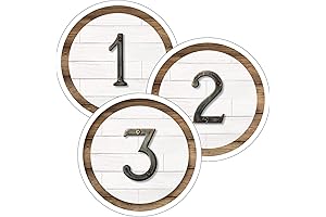 Blank Number Bulletin Board Cutouts Set - 36 Pcs Industrial Chic Classroom Farmhouse Décor